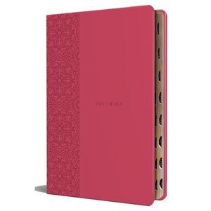 KJV Holy Bible, Large Print Medium Format, Fuchsia Faux Leather W/Ribbon Marker,